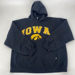 Russell Athletic Iowa‎ Hawkeyes Black Hoodie Sweatshirt Men's